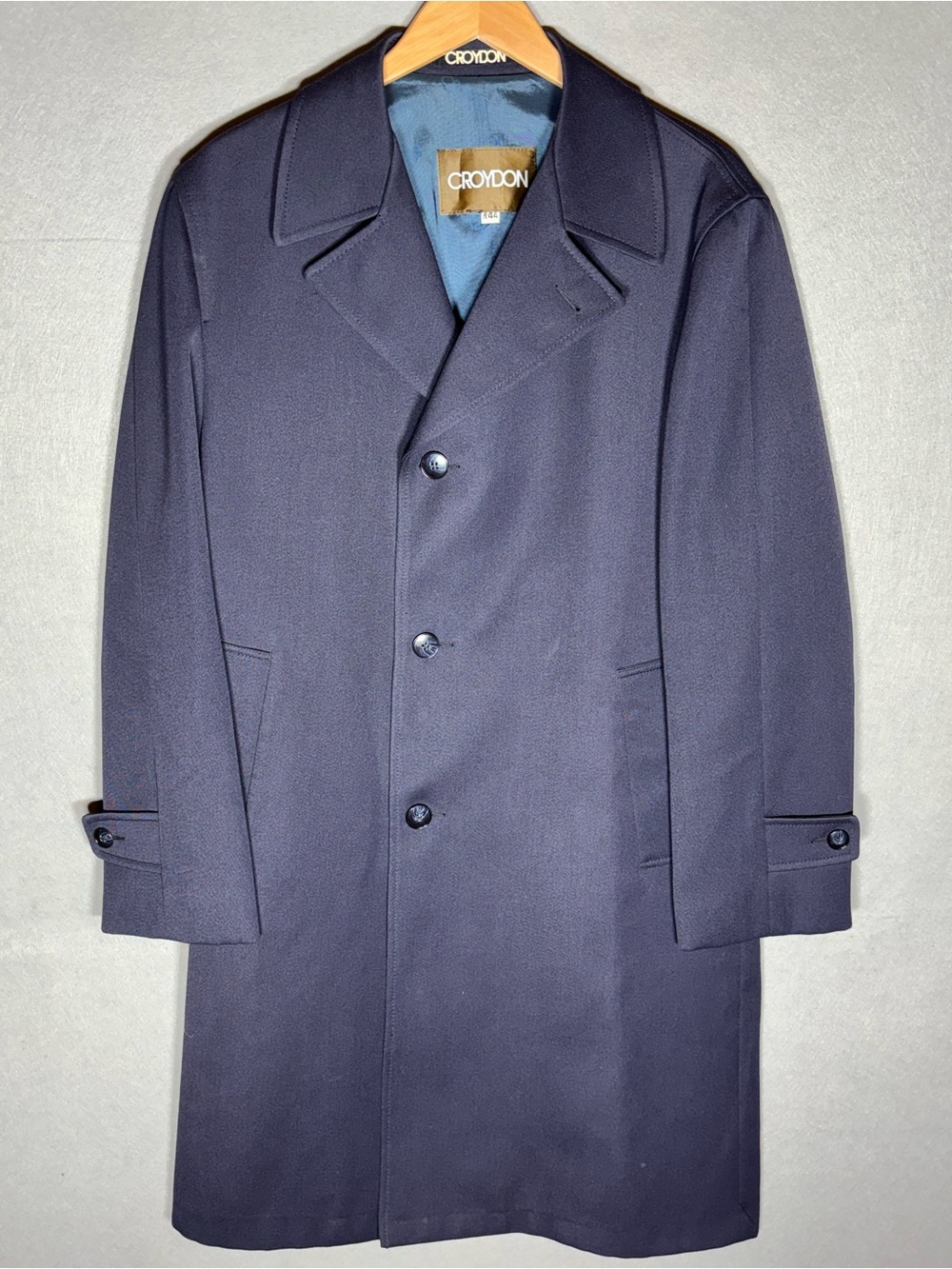 Vintage Croydon Navy Peacoat Wool Blend Long Jacket